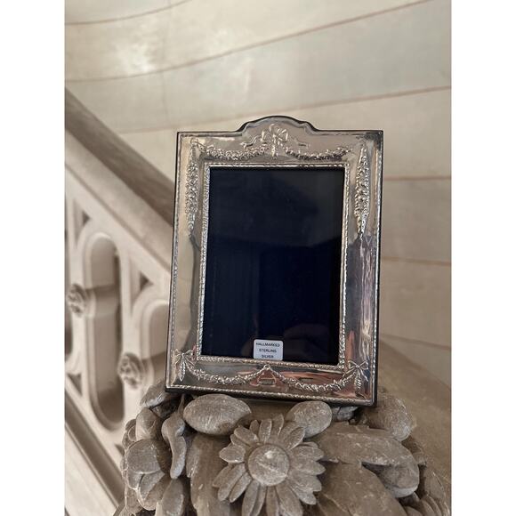 French garland swags and bows, ornate Napoleonic hallmarked sterling silver - Picture 1 of 4